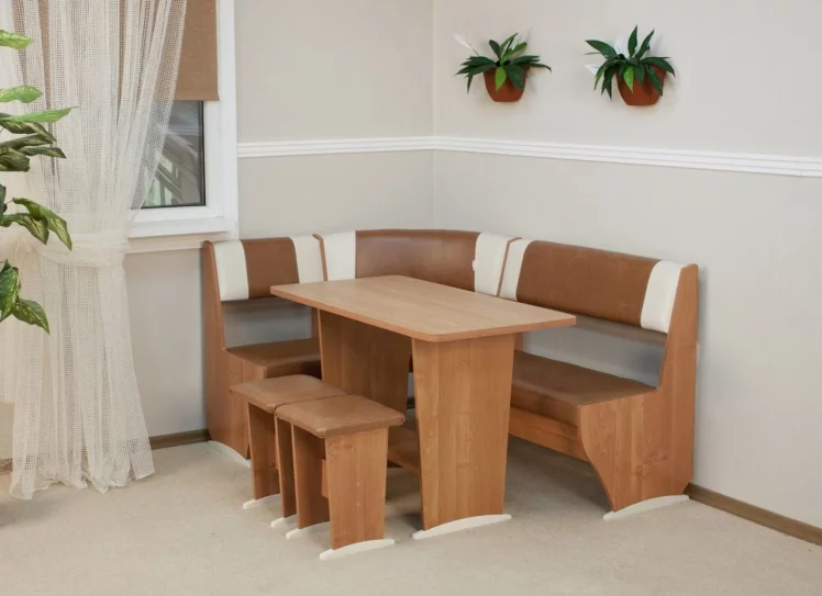 Кухонный уголок Бостон 1 Ретро Домино (темно-коричневый)_0