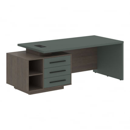 Стол руководителя левый VELION VCT 2190 L Нефрит Дуб Сильвер_0