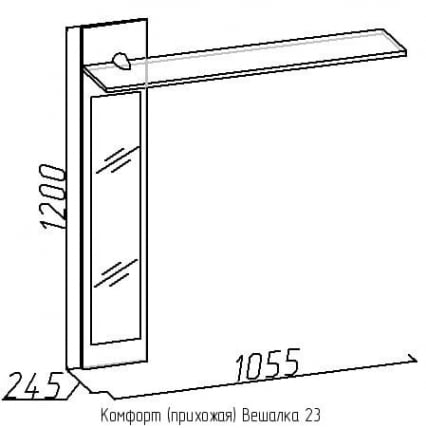 Вешалка 23 Комфорт Дуб Сонома (прихожая)_1