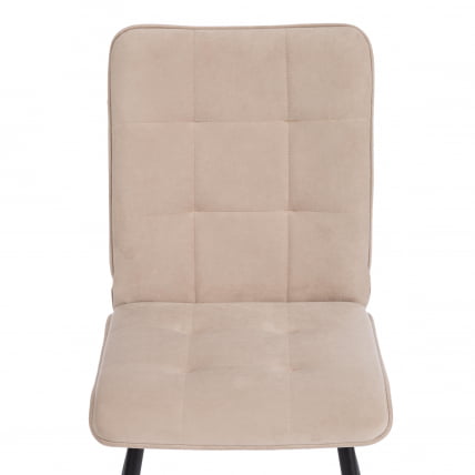 Стул обеденный Bari флок , 46х55х89, бежевый/черный, 7_5