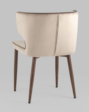 Стул Матео с кантом велюр Шампань ножки дерево_4