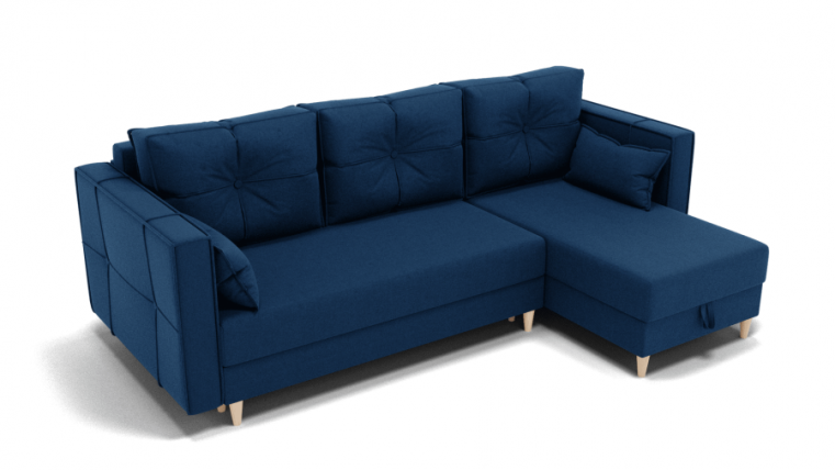 Диван Консул-2 НПБ угол левый/правый (ЗР) Цвет фасада: Синий; Тип: Левый/правый; Материал фасада: Металл/Велюр_0