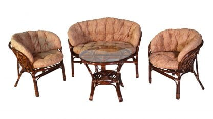 Комплект Багама с диваном, подушки светлые полные Bahama11 миндаль матовый_0