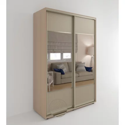 Шкаф-купе 2-х дверный Акцент-Дуэт КЛ 1000х600 Дуб молочный_0