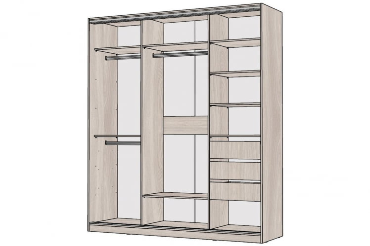 Шкаф-купе 3-х дверный Виктория 2000х584х2300, Ясень шимо светлый 20ДЗЗЗДЛЛЛДЗЗЗ-ЯПШШ-Яшс 310-2887_1