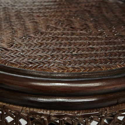 ТЕРРАСНЫЙ КОМПЛЕКТ PELANGI (стол со стеклом + 2 кресла) /без подушек/ ротанг, кресло 65х65х77см, стол диаметр 64х61см, walnut (грецкий орех)_11