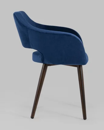 Стул с подлокотниками Саймон велюр Темно-синий_2