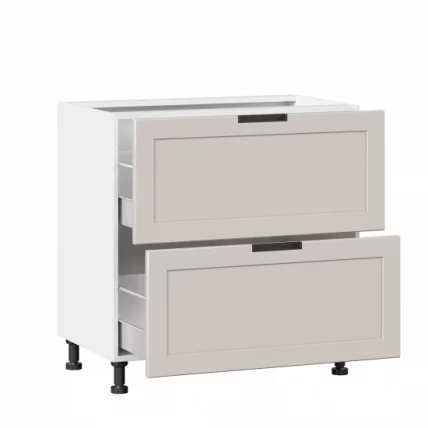 Тумба кухонная 800 с 2 ящиками ЛЮКС (4) Джамис ЛД 296.150.000.094 Белый Кашмир_1