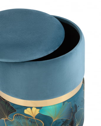 Пуф Кэрри с ящиком велюр Gingko без ножек_1