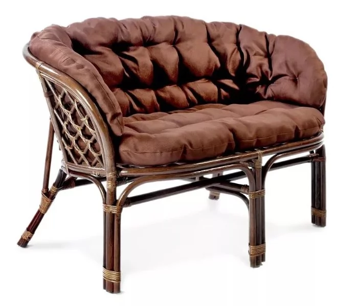 Диван Багама 2х местный, подушки светлые или коричневые полные Bahama8 коньяк_1