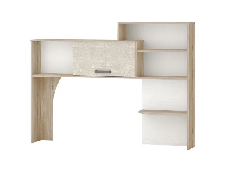 Надстройка Эверест 500.25 Дуб Кронберг/Белый шпон/Плаза Стоун_0