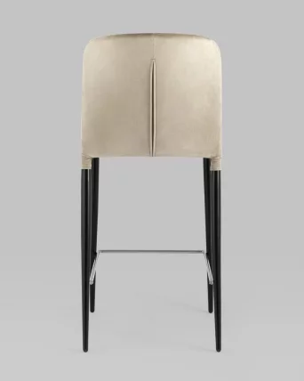 Стул полубарный Лори велюр Бежевый ножки металл_3