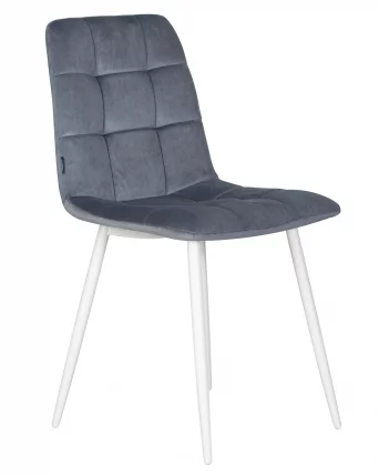 Стул обеденный DOBRIN CHILLY (Серо-голубой Holland 14, основание белое)_1