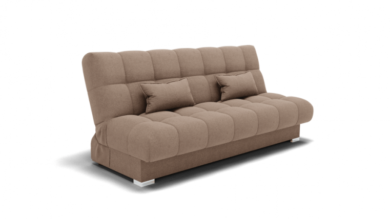 Диван Фиеста-1 (ЗР) Тип: Прямой; Материал фасада: Металл/Велюр; Цвет: Светло коричневый_0