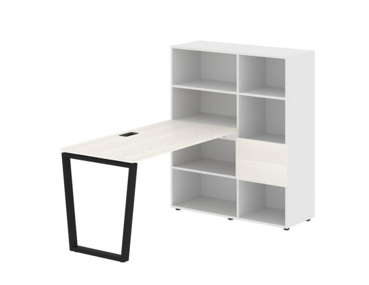 Рабочая станция EDIS EVRST 1113 Ясень Траун Черный Белый_0