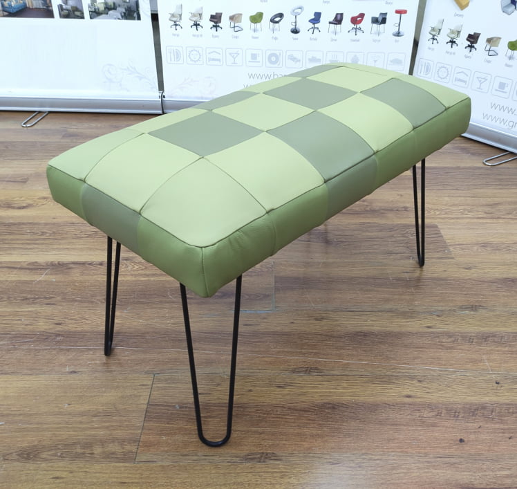 Банкетка Лейд 800x400 кожа фисташковый комбо_0