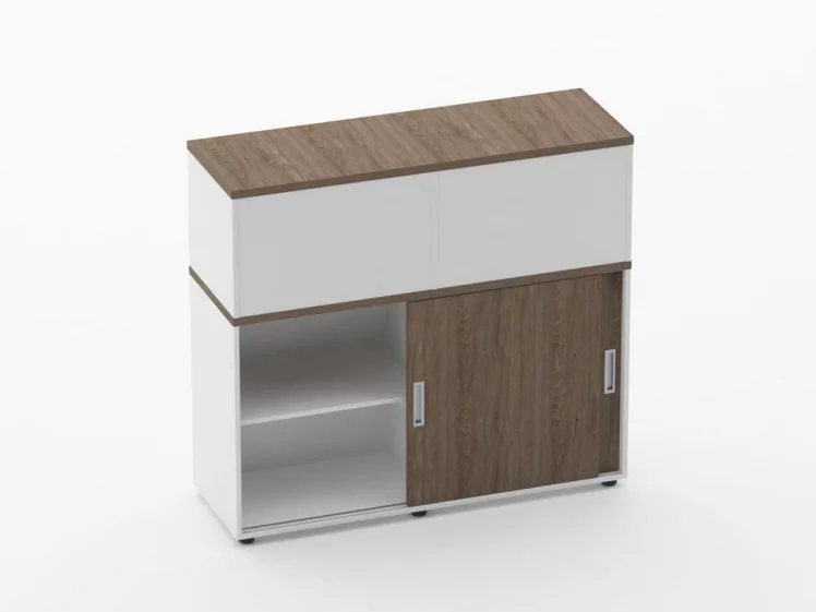 Тумба комбинированная высокая для рабочего модуля Deka 9.04.125 Дуб Верцаска/Белый_1