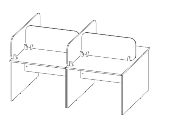 Рабочий модуль Twin 1000x1400x750 с 2-мя кабель-каналами Туя-З_2