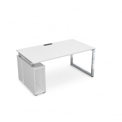 Стол с тумбой под системный блок GLOSS LINE НССБ-О.996 Белый Премиум_0
