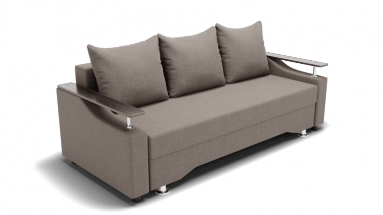 Диван Квадро-1 ПБ (ЗР) Цвет фасада: Серо коричневый; Тип: Прямой; Материал фасада: Металл/Велюр_0