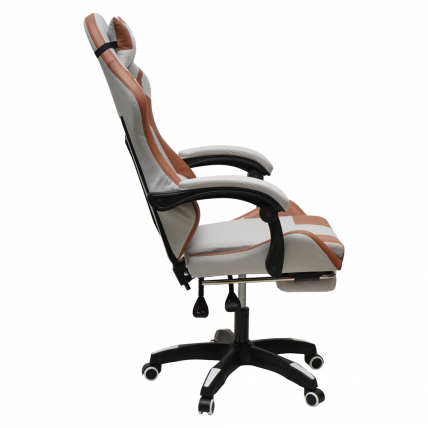 Кресло 907 KINGQUEEN, замша, цвет светло-серый с массажем, арт 907-LGrey_3