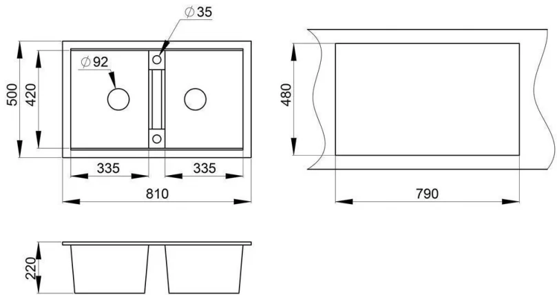 Кухонная мойка GRANULA 8101 Черный_1