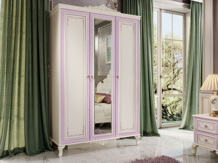 Шкаф трехстворчатыйШкаф трехстворчатый с зеркалом Маркиза ЛД 517.074.000 Алебастр_3