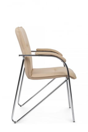Стул Самба с мягкими подлокотниками SMB-01H Хром гальв. Бежевый_1