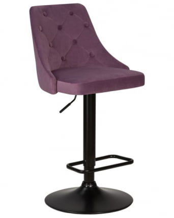 Стул барный DOBRIN JOSEPH BLACK (пудрово-сиреневый велюр (MJ9-52)) 2 шт_0