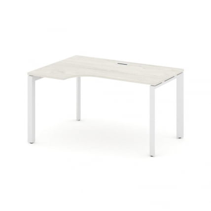 Стол рабочий эргономичный Стайл Проджект СН-59П.СПА-012(Л) Дуб Наварра/Металл Белый/Белый Заглушка 1 / SN-59P.SPA-012(L)_0