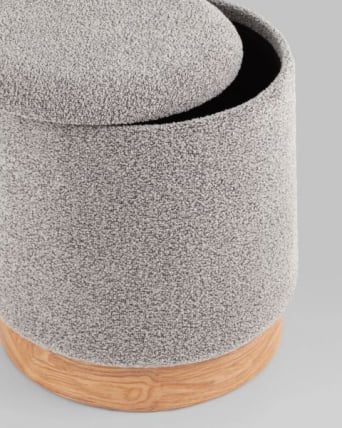 Пуф с ящиком Холли S букле серый_3