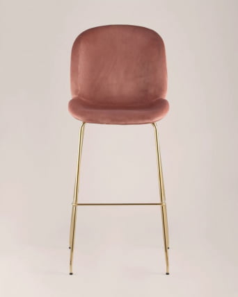 Стул барный Beetle со спинкой пудровый 2 шт_2