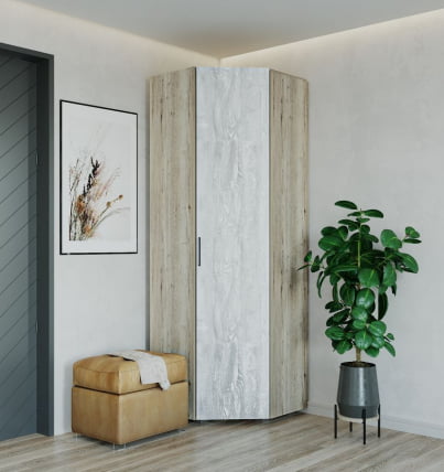 Шкаф угловой без зеркала Пайн ПП 6 Дуб Ривьера Бетон Пайн_0