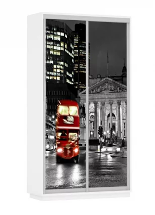 Шкаф-купе двухдверный Экспресс Дуо 1200х2200h Лондон/Белый снег_0