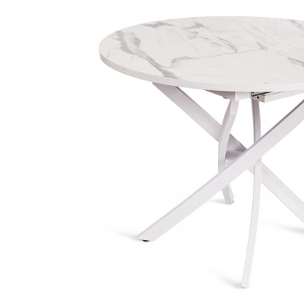 Стол MANZANA ЛДСП/HPL/металл, 100 х 100+30 х 75 см, Мрамор светлый/белый_7