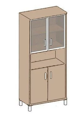 Стеллаж стекло тонированное В430.10 Дуб девон_0