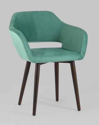 Стул с подлокотниками Саймон велюр Морской_1