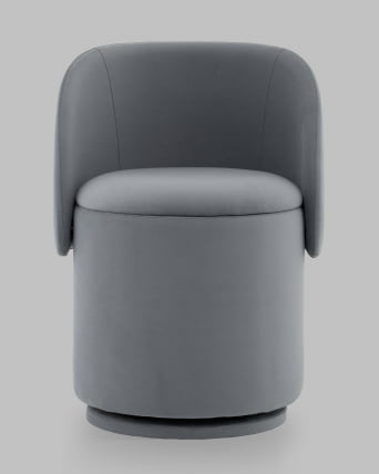 Пуф-трансформер Таунсвилл вращающийся с ящиком велюр серый_1