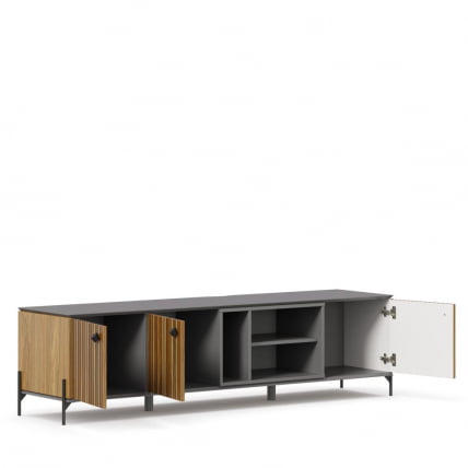 Тумба ТВ 1800 Элиот ЛД 414.020.000 Оникс Серый/Орех фактурный_3