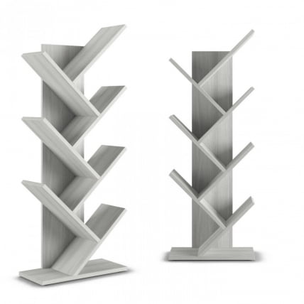 Стойка для книг Акцент СК-9 (9 полок) Выбеленное дерево_0