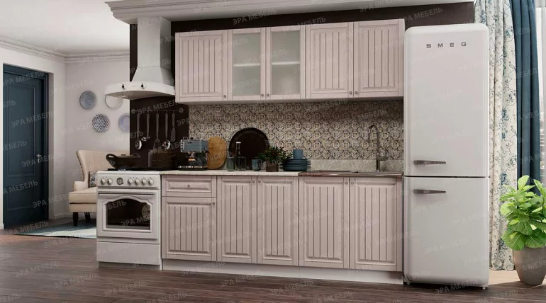 Кухня Хозяюшка 2,0 м Белый/Мускат глянец_1