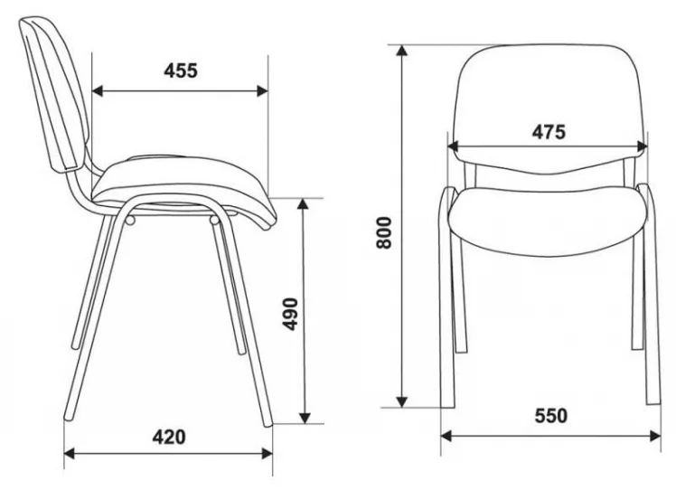 Стул для посетителей Бюрократ Виси хром/черный_3