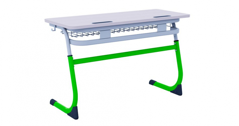 Парта двухместная регулируемая по высоте СМАРТЙ (рост 5-7) Зеленый/Серый / SMARTY_0