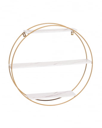 Полка Luna золотая Белый мрамор_0