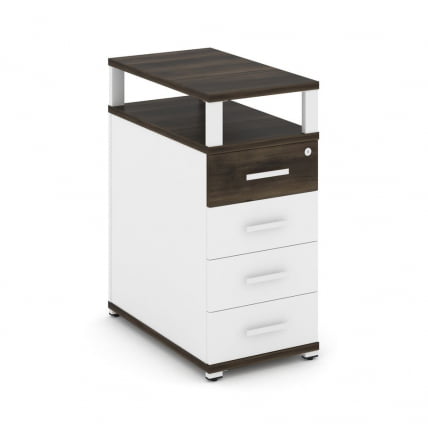 Тумба приставная с 4-мя ящиками и надставкой CONCEPT CN.TGO-003 B/W Дуб Мали Белый бриллиант Белый_0