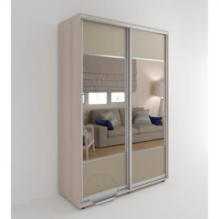 Шкаф-купе 2-х дверный Акцент-Дуэт КЛ 1000х600 Ясень шимо светлый_0