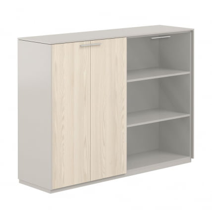 Шкаф средний двойной Atlas NZ-0305+NZ-0325.GS.YN.GL Серый камень Ясень Наварра_0