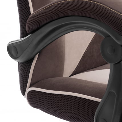 Кресло Arena metalBL велюр, коричневый/бежевый, 6/7_9