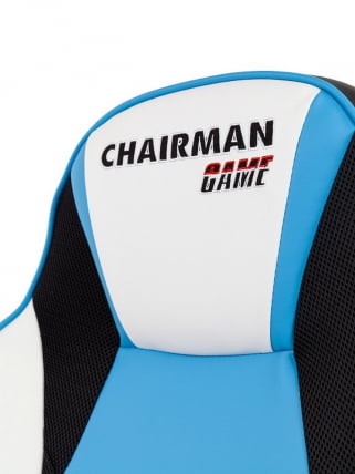 Игровое кресло Chairman гаме 17 Черный Голубой Белый / game_15