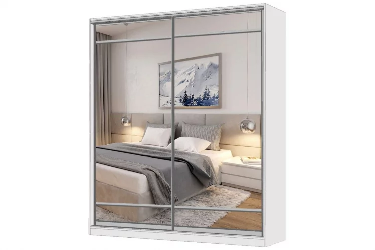 Шкаф-купе 2-х дверный Виктория 2000х584х2300, Белый 20ДЗЗЗДЗЗЗ-Б 310-1244_0